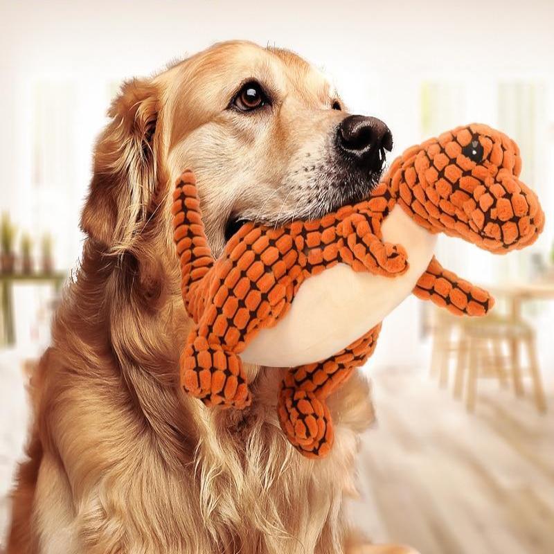 Dinosaur Pet Toy – Interactive Chew Plush for Large Dogs & Puppies trendilomart