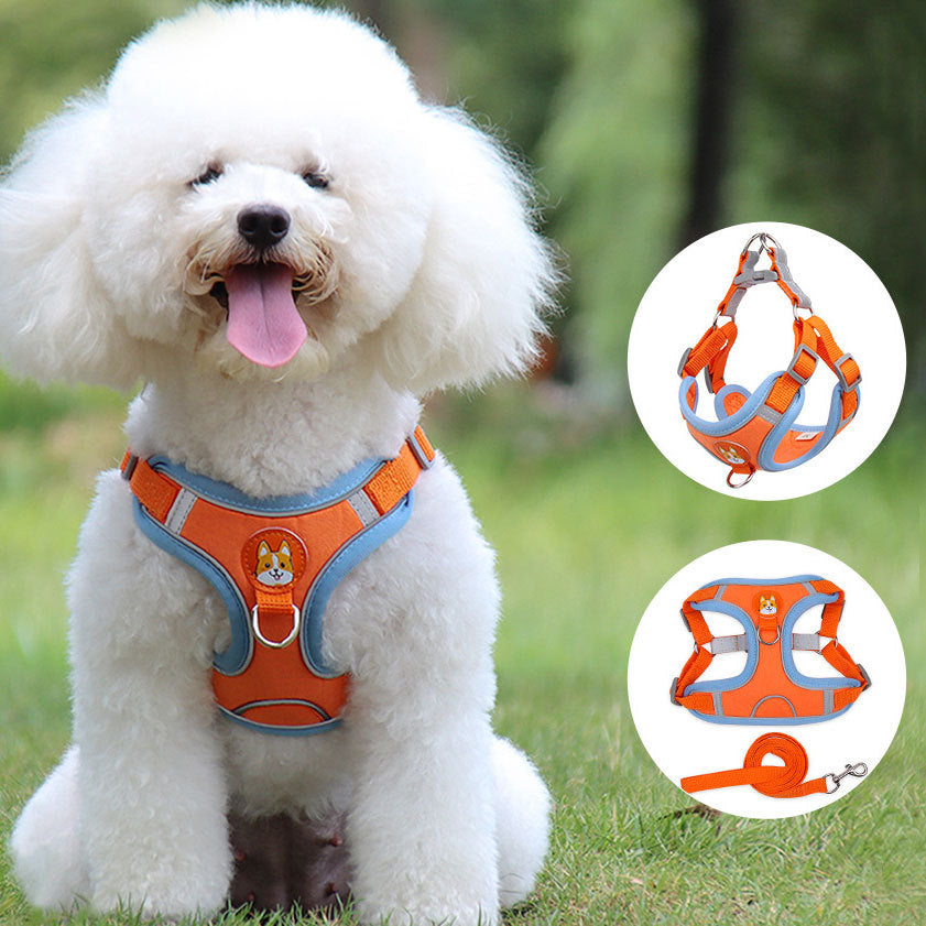 Reflective Dog & Cat Harness with Soft Mesh and Leash Set trendilomart