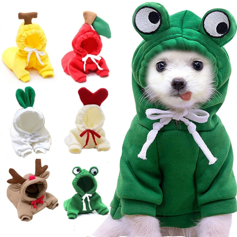 Cute Fruit Dog Hoodies – Warm Fleece Clothes for Small Dogs & Puppies trendilomart