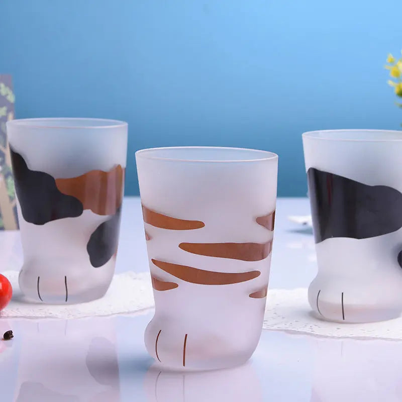 Creative Dog-Cat Paws Glass Mug – Cute Tiger Claw Coffee & Milk Tumbler Gift trendilomart