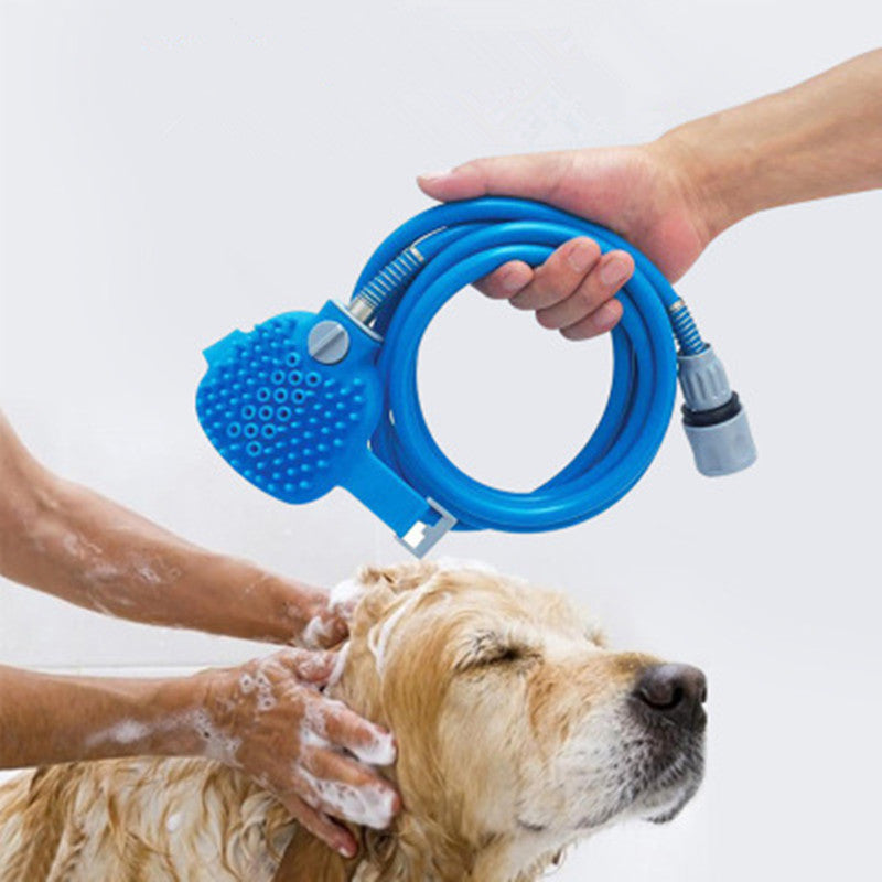 Pet Bathing & Massaging Shower Brush – Handheld Sprayer with Hose & Gloves