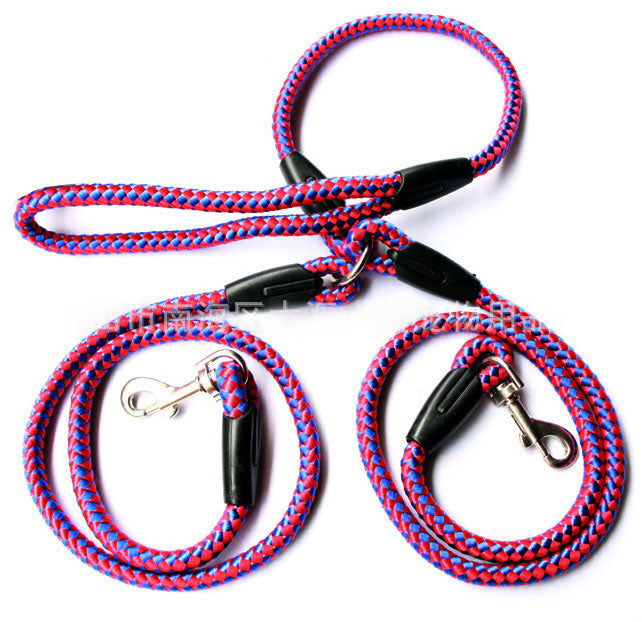 Heavy-Duty Double-Ended Dog Leash with Reflective Rope & Padded Handle