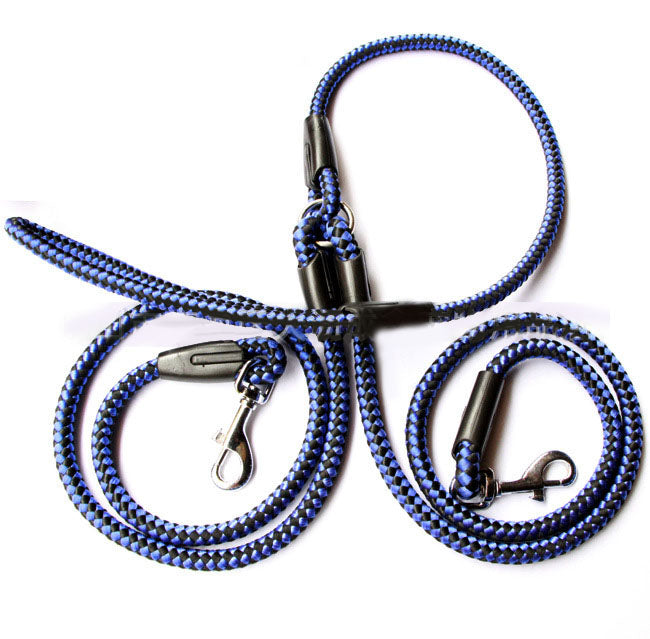 Heavy-Duty Double-Ended Dog Leash with Reflective Rope & Padded Handle
