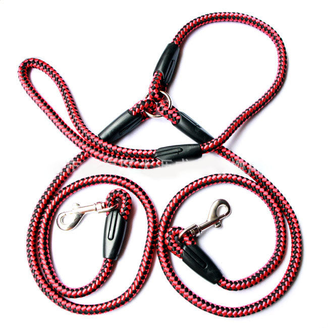 Heavy-Duty Double-Ended Dog Leash with Reflective Rope & Padded Handle