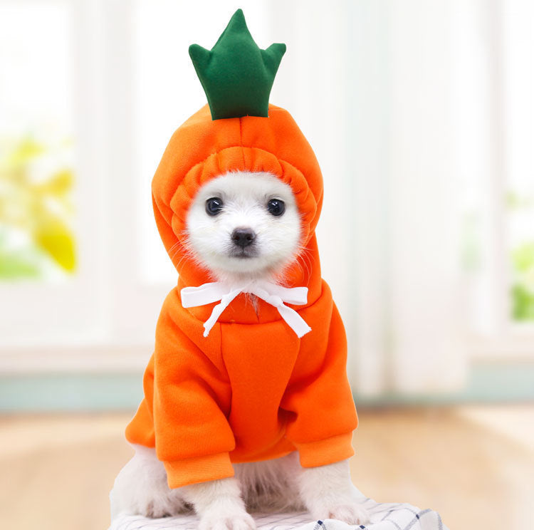 Cute Fruit Dog Hoodies – Warm Fleece Clothes for Small Dogs & Puppies