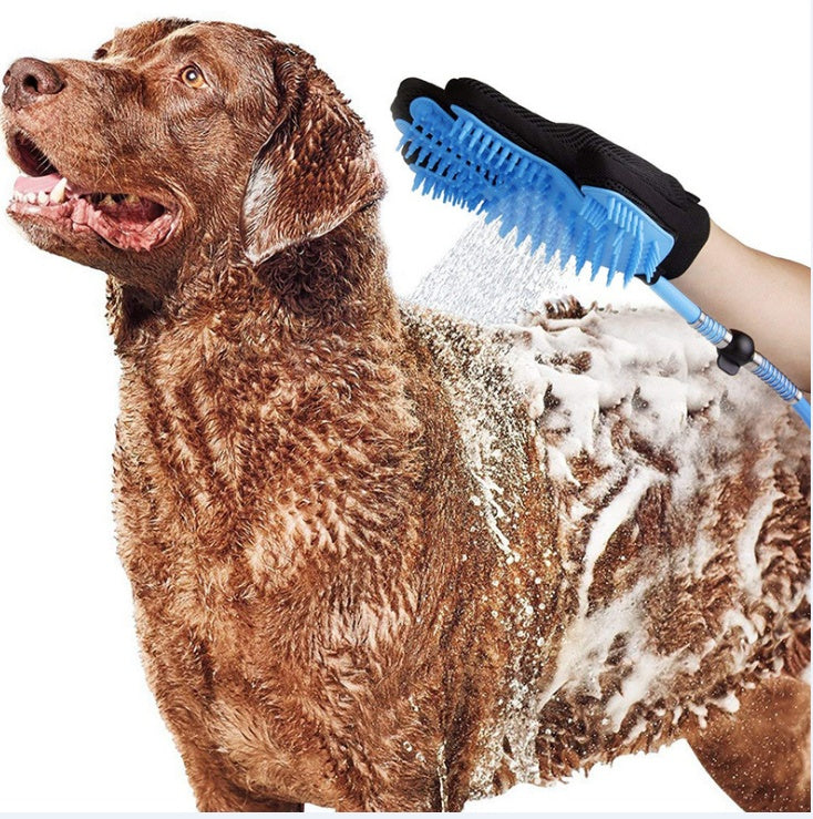 Pet Dog Shower Head & Handheld Bathing Tool – 2-in-1 Sprayer and Massage Glove for Dogs, Cats & Horses