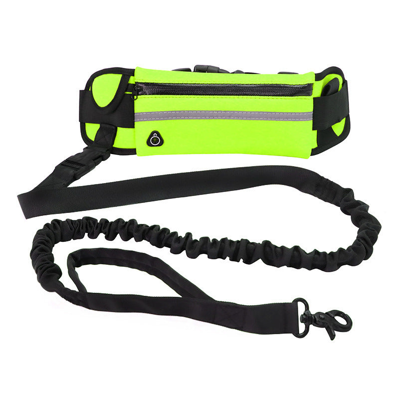 Hands-Free Dog Leash with Phone Pocket & Water Bottle Holder – Shock Absorbing Bungee for Large Dogs