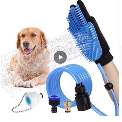 Pet Dog Shower Head & Handheld Bathing Tool – 2-in-1 Sprayer and Massage Glove for Dogs, Cats & Horses