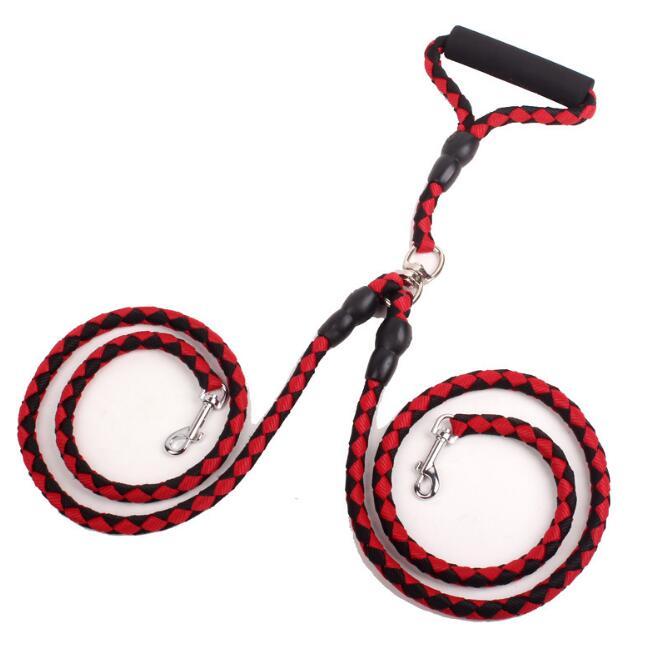 Heavy-Duty Double-Ended Dog Leash with Reflective Rope & Padded Handle