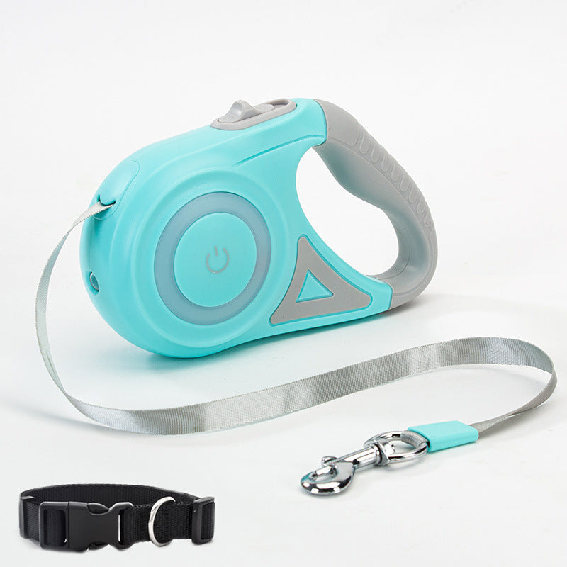 Retractable Dog Leash with Collar – Tangle-Free, One-Hand Brake, for Small & Medium Dog