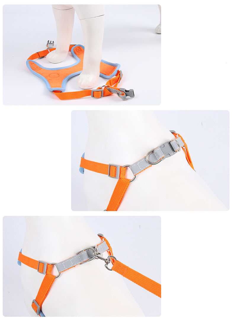 Reflective Dog & Cat Harness with Soft Mesh and Leash Set