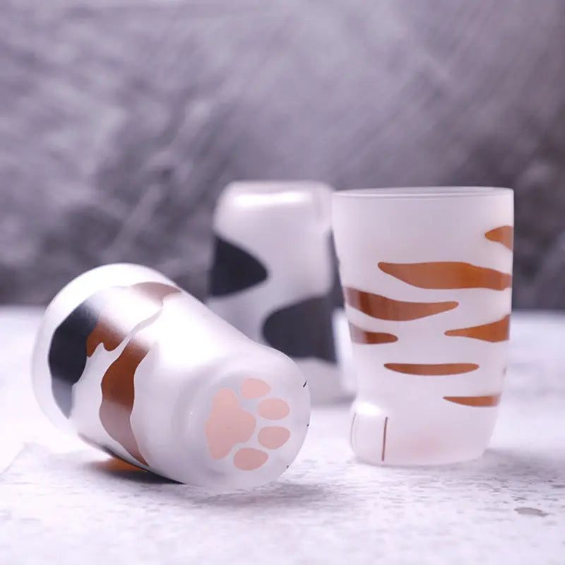 Creative Dog-Cat Paws Glass Mug – Cute Tiger Claw Coffee & Milk Tumbler Gift