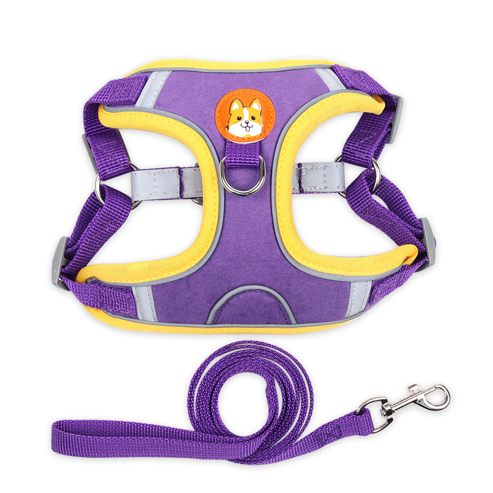 Reflective Dog & Cat Harness with Soft Mesh and Leash Set