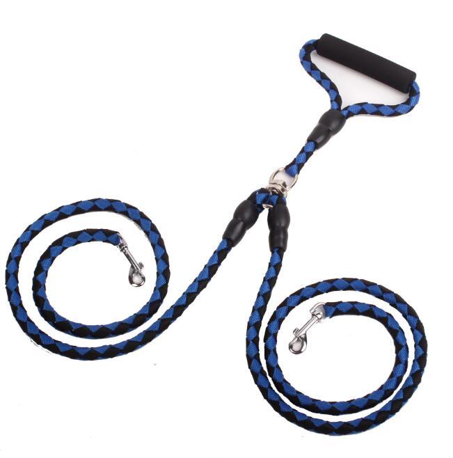 Heavy-Duty Double-Ended Dog Leash with Reflective Rope & Padded Handle