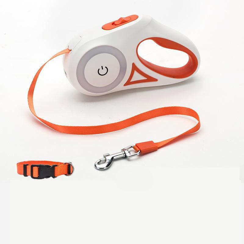 Retractable Dog Leash with Collar – Tangle-Free, One-Hand Brake, for Small & Medium Dog