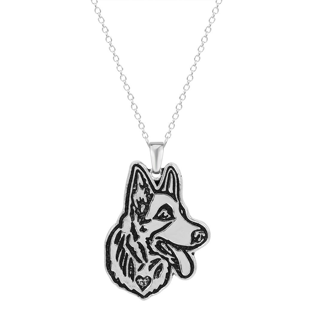German Shepherd Pendant Necklace – Alloy Dog Jewelry for Pet Lovers trendilomart