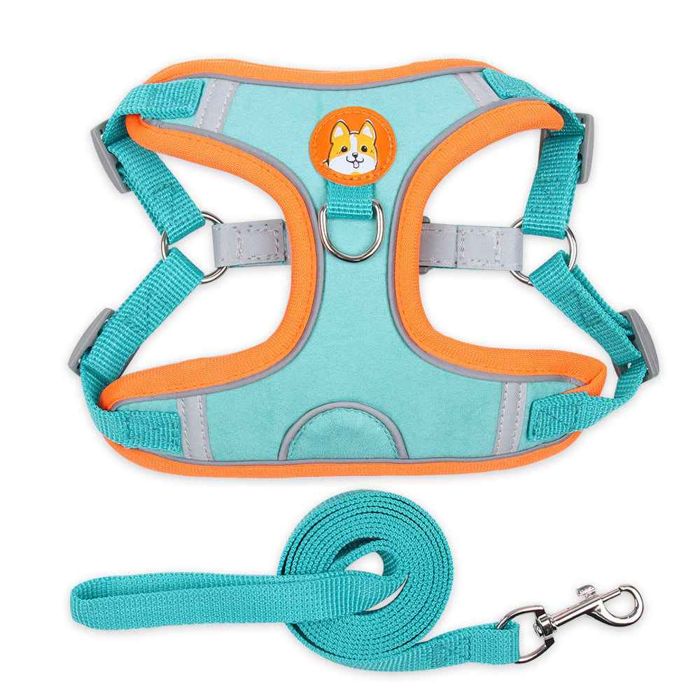 Reflective Dog & Cat Harness with Soft Mesh and Leash Set