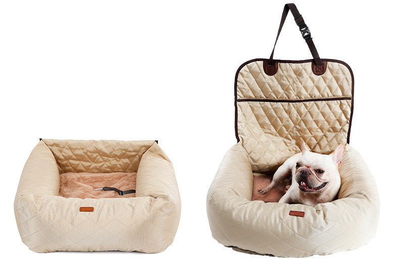 2-in-1 Dog Car Seat & Carrier Bed – Waterproof, Foldable, Travel Pet Mattress