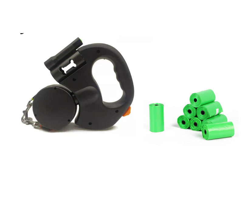 Retractable Dual Dog Leash with LED Light – 360° Tangle-Free, Poop Bag Holder, for Small Dogs trendilomart