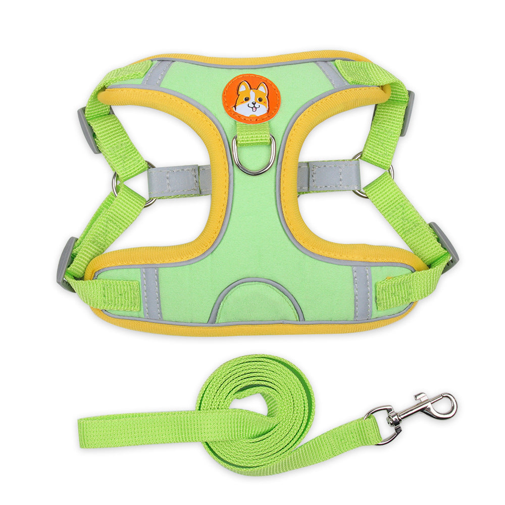Reflective Dog & Cat Harness with Soft Mesh and Leash Set