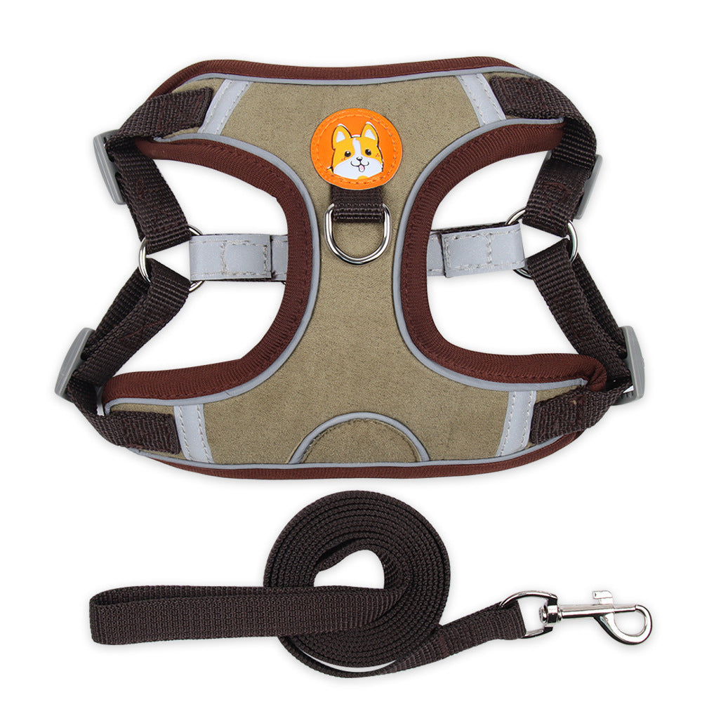 Reflective Dog & Cat Harness with Soft Mesh and Leash Set